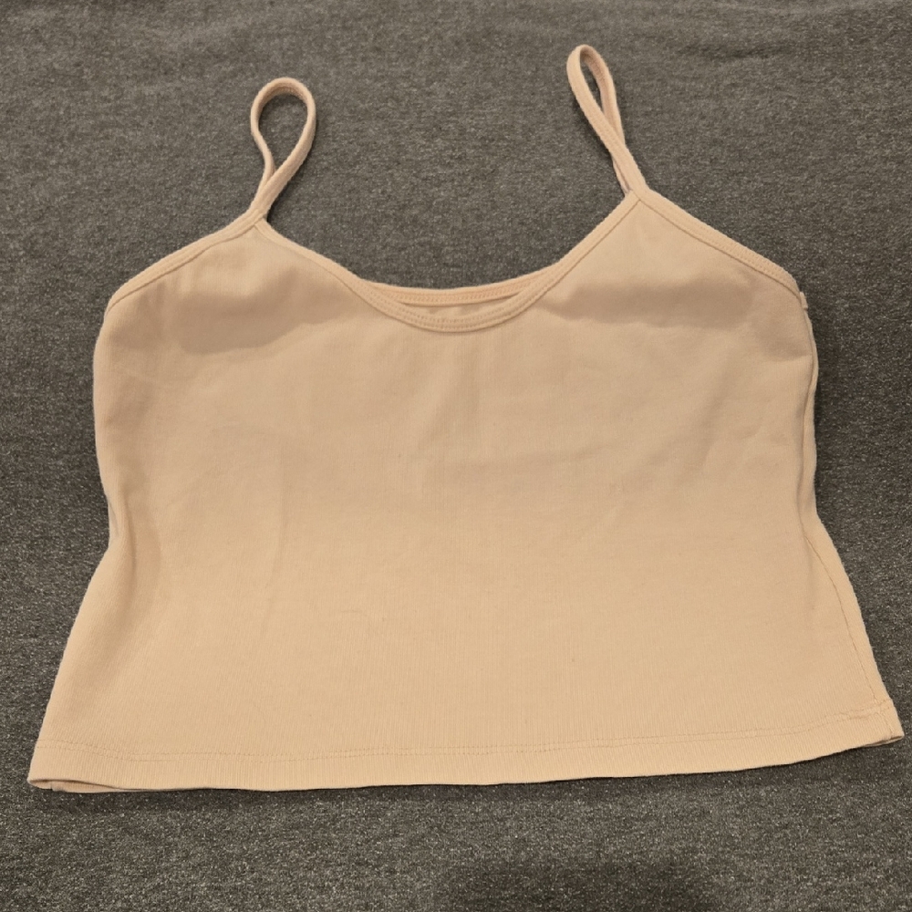Brandy Melville Tan Fitted Crop Camisole